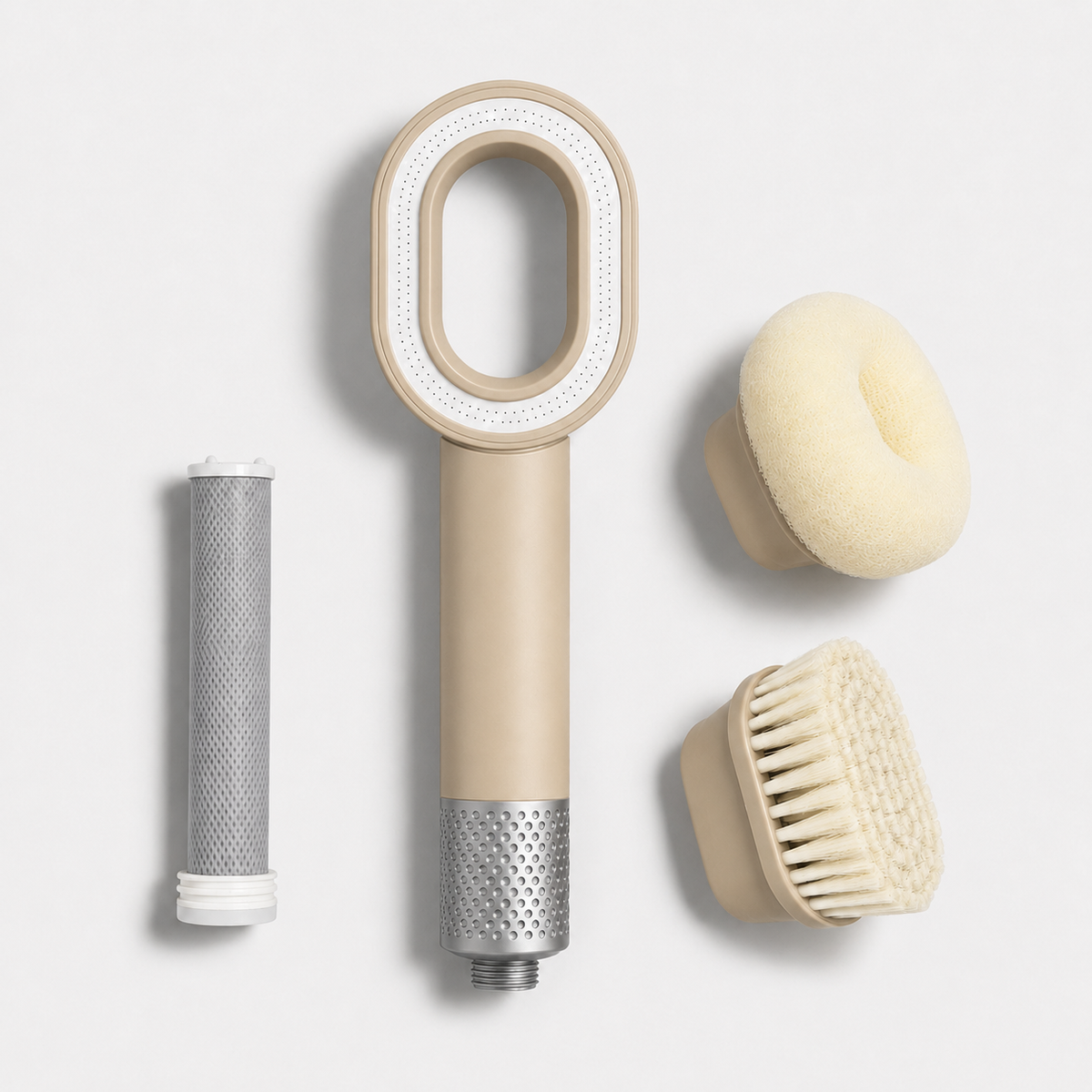 Coffret Purova - Douchette filtrante anti-calcaire, brosse et éponge