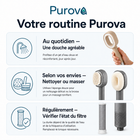 Coffret Purova - Douchette filtrante anti-calcaire, brosse et éponge